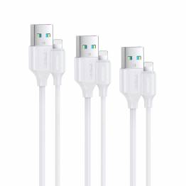 Joyroom 3-pack USB to Lightning cable - 0.25m, 1m and 2m - White