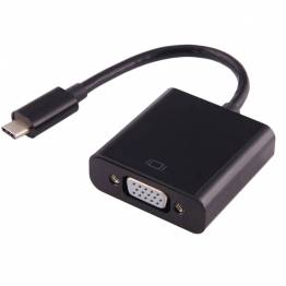 USB-C to VGA adapter in black
