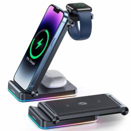 Joyroom foldable 3-in-1 wireless charger 15W - Black