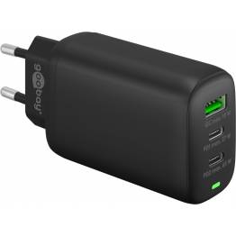Goobay 3-port 65W Mac, iPhone and iPad USB-C PD/USB-A charger - Black