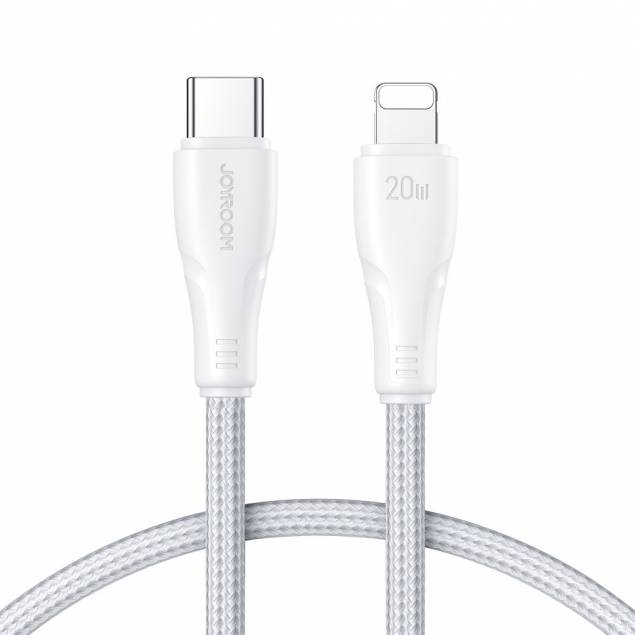 Joyroom USB-C to Lightning cable - 25 cm - White woven