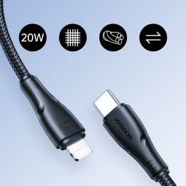  Joyroom USB-C to Lightning cable - 25 cm - Black woven