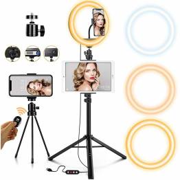 Ring light stand w remote control and lots of accessories - 47-160cm