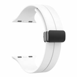  Silicone strap for Apple Watch 42/44/45/49mm w magnetic clasp - White