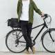 Bicycle bag for luggage carrier w side compartments, rain cover and carrying strap - 9l