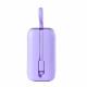 Mini Power Bank with Lightning and USB-C Cables - 10,000mAh - 22.5W - Purple
