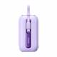 Mini Power Bank with Lightning and USB-C Cables - 10,000mAh - 22.5W - Purple