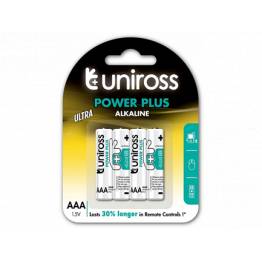 Uniross alkaline AAA batteries - 4 pcs