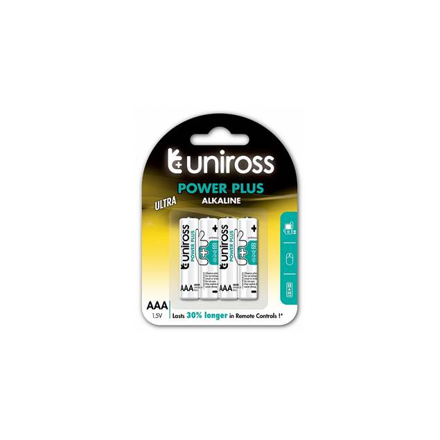 Uniross alkaline AAA batteries - 4 pcs