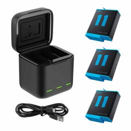 Telesin fast charger for GoPro Hero 9/10/11 - incl 3 batteries 1750mAh