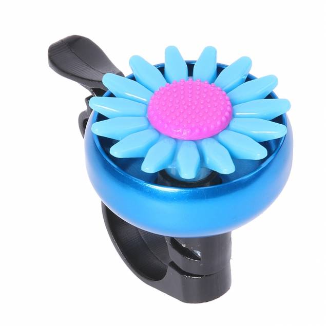 Bell for bicycle and scooter with flower - Blue