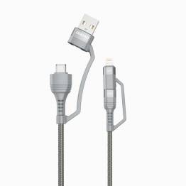  Dudao multi-cable with 100W USB-C, Lightning, and USB - 1 meter