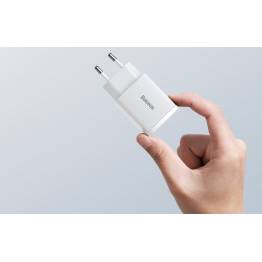 Baseus compact USB-C and USB QC 3.0 charger 20W - White