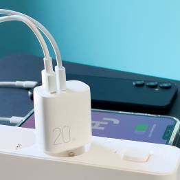  Joyroom iPhone/iPad dual USB QC3.0 and USB-C PD charger 20W - White