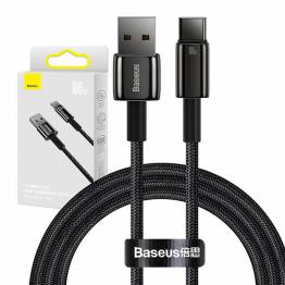  Baseus Tungsten Gold hardened woven USB to USB-C cable - 1m - Black