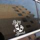 Baby on Board sticker for the rear window of the car - White