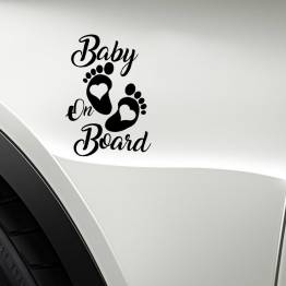  Baby on Board sticker for the rear window of the car - Black