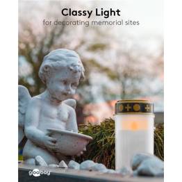  Outdoor LED cemetery light with candle-like effect - White