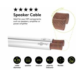  GooBay speaker cable 2x 0.75 mm² - 10m - White