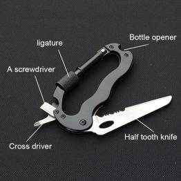  Multitool carabiner with knife and screw lock - 10.5 cm