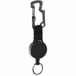 Key hanger with steel wire and carabiner with bottle opener - Black