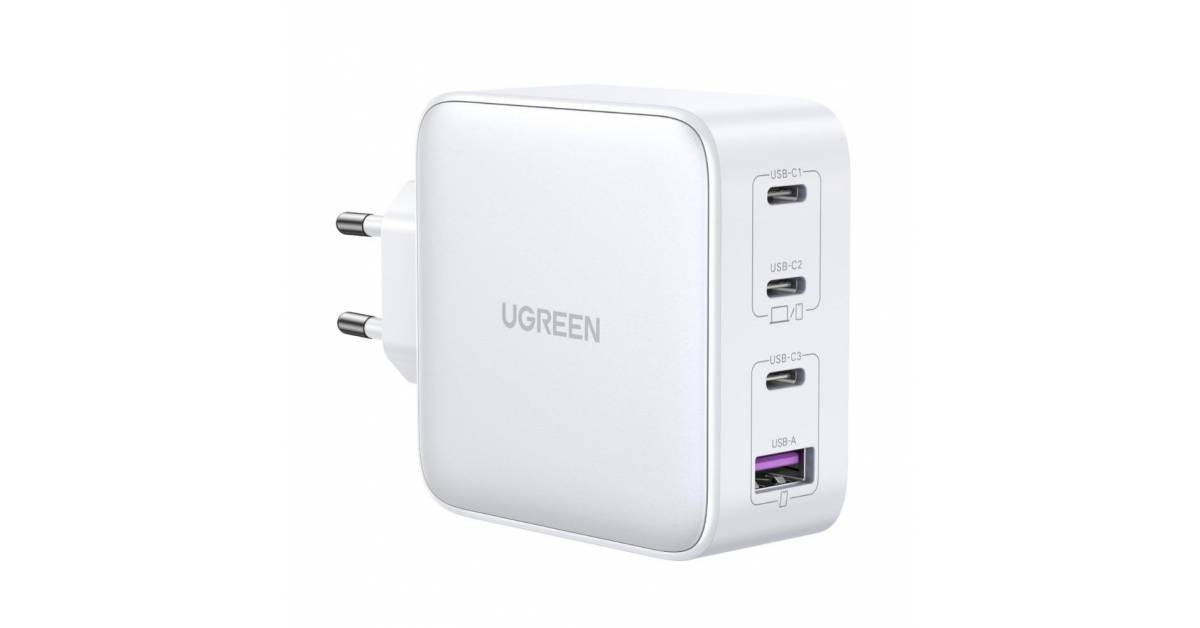 Ugreen 100W PD GaN Charger, 3 Type-C & 1 USB-A ports