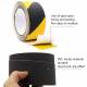 Self-adhesive non-slip warning tape for floor - 5cm x 5m - Yellow/Black