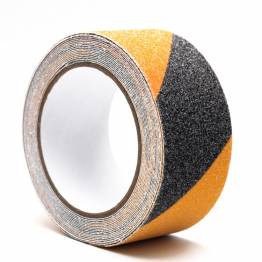 Self-adhesive non-slip warning tape for floor - 5cm x 5m - Yellow/Black