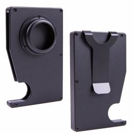  RFID protected card holder in aluminum with AirTag holder - Black