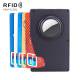 RFID protected card holder in aluminum with AirTag holder - Black