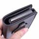 RFID protected wallet w card holder and AirTag holder in synth leather - Black