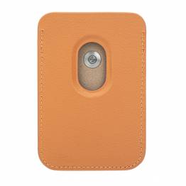  Magnetic card holder w AirTag holder in artificial leather - Light brown