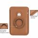 Magnetic card holder w AirTag holder in artificial leather - Light brown