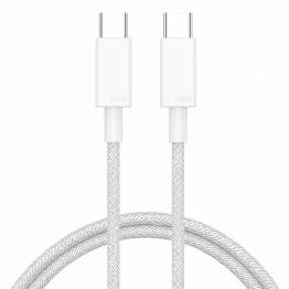 Woven USB-C cable 100W PD charging cable - White - 0.5m