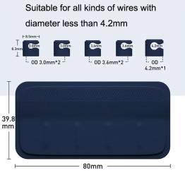  Magnetic cable holders with self-adhesive base - 5 holders - Blue