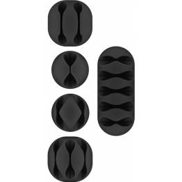  Goobay self-adhesive cable holders in stable rubber - 5 different - Black