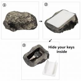 Artificial stone with secret compartment for extra key or geocaching