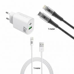 M7 20W dual charger for iPhone / iPad and 2 MFi Lightning cables