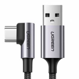 Ugreen USB to USB-C QC3.0 cable with angle - 2m - Black woven