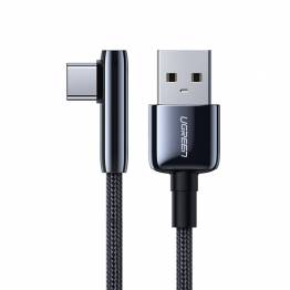 Ugreen USB to USB-C QC3.0 cable with angle - 1m - Black woven