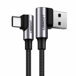 Ugreen USB to USB-C QC3.0 cable with angle - 1m - Black woven