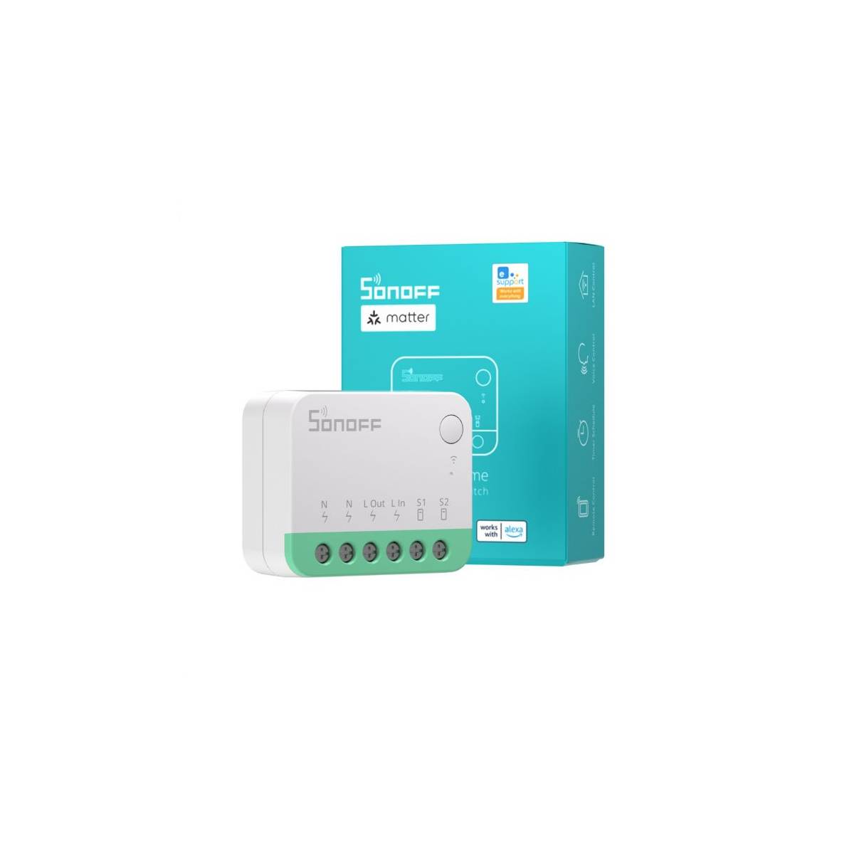 2x SONOFF MINIR4M MINI Extreme Wi-Fi Smart Switch Detach Relay Matter  Compatible