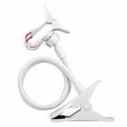  Flexible iPhone holder for table and bed with clamp handle - 50cm - White