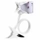 Flexible iPhone holder for table and bed with clamp handle - 50cm - White