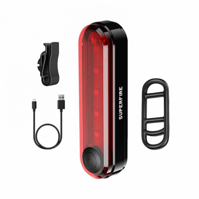 Superfire rechargeable, waterproof and lightweight bicycle light - 2000mAh - 120m