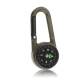 Carabiner in metal with compass and ther...