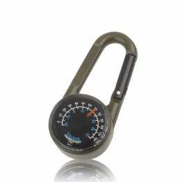  Carabiner in metal with compass and thermometer - 6.8 cm - Green/black