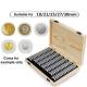 Wooden box for 100 coins - 18, 21, 25, 27, 30mm - with 100 capsules