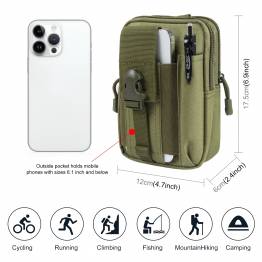  Belt bag for hikers, geocachers, cyclists etc. with iPhone space - Green