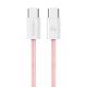 USAMS Woven USB-C Cable 60W PD Charging Cable - Pink - 1.2m